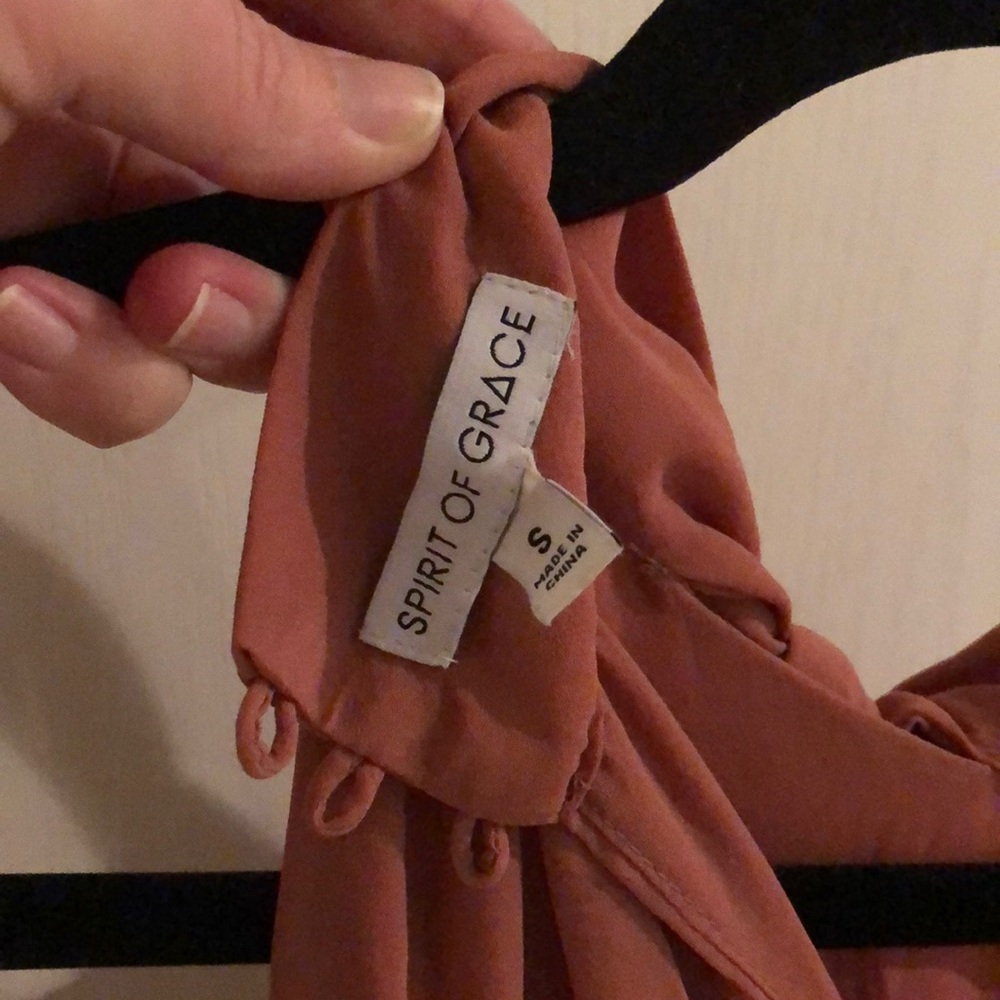 Spirit of Grace Dusty Rose tie halter tunic dress - Picture 4 of 5